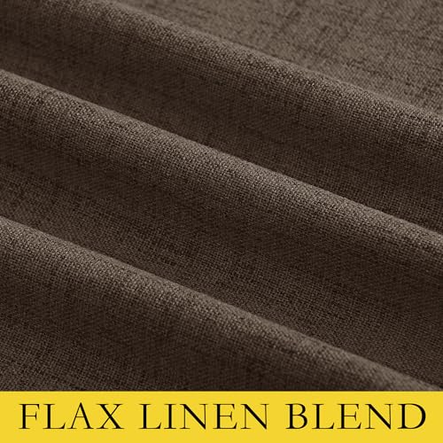 NICETOWN Coffee Vintage Linen 100% Blackout Curtains for Dining Room, Thermal Insulated Curtains 54" Long, Noise Reducing Window Treatment Drapes for Kitchen, 42" Wide Per Panel, Set of 2 - image 8