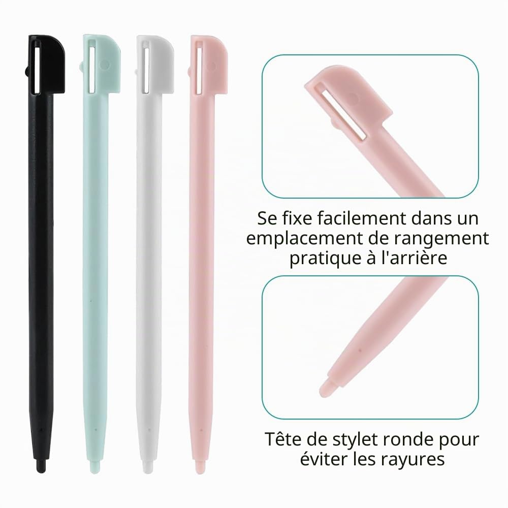 Stylets tactiles pour NDS DS Lite DSL NDSL - Pointe en plastique - Touchpen (4 couleurs)