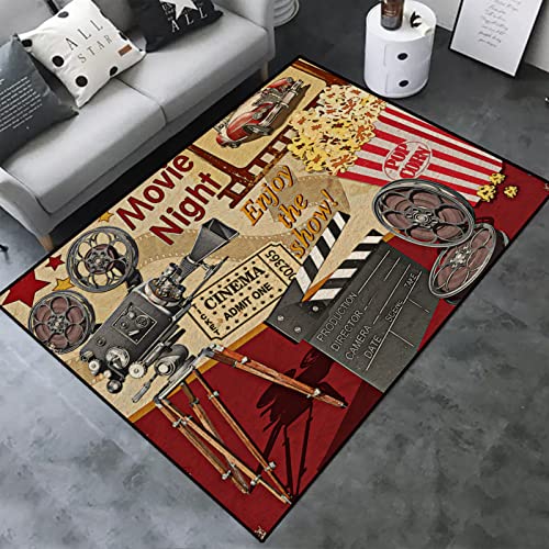 Movie Clapboard Area Rug Movie Night Home Theater Film Art
