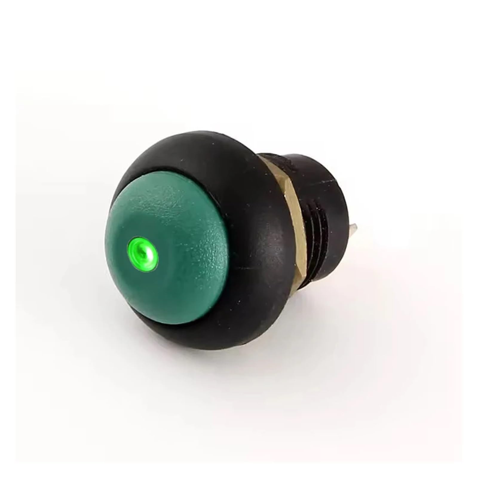 Bouton poussoir momentané 12mm 3A 250V avec indicateur LED vert
