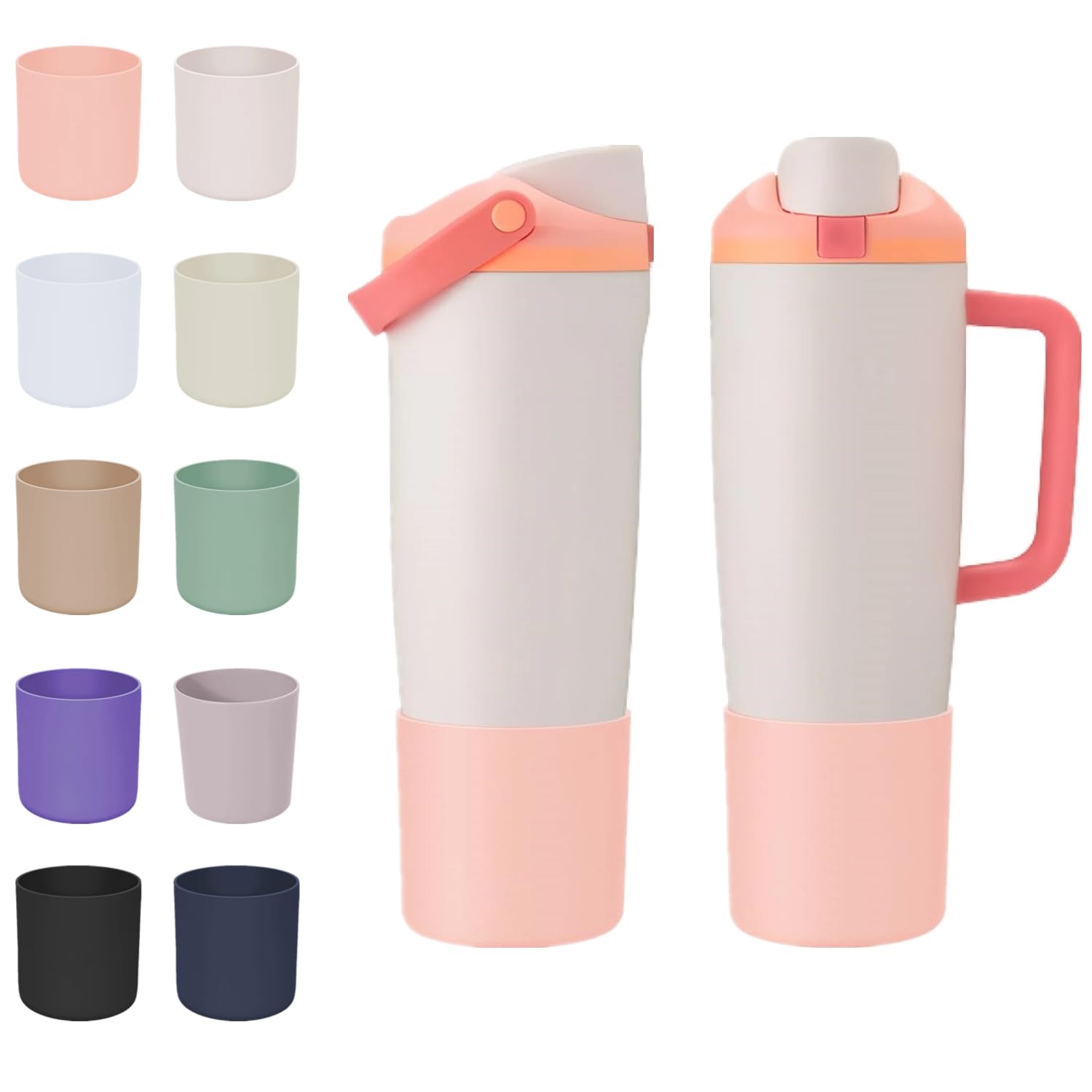 Protective Silicone Boots for Owala 30oz & 40oz FreeSip Sway Bottles & Tumblers, Anti-Slip Protective Sleeve for Owala Water Bottle (Peachy Keen)