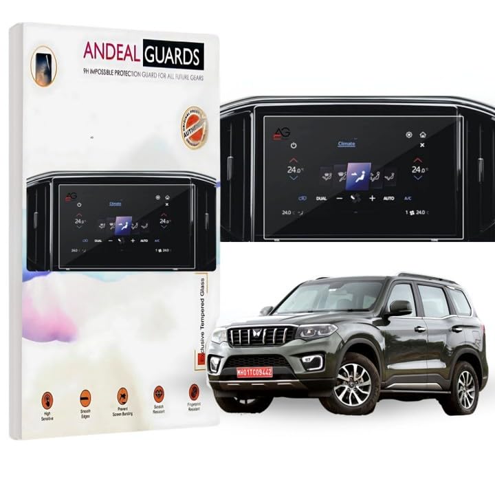 andeal [gloss+matte] touch screen protector for mahindra scorpio n 2026 touchscreen infotainment 8 inch [pack of 2]