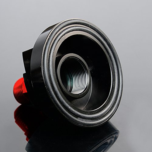 G-Plus Aluminum Oil Filter Relocation Male Sandwich Fitting Adapter Plate Kit 3/4X16 / M20X1.5 Red And Black #TOP2