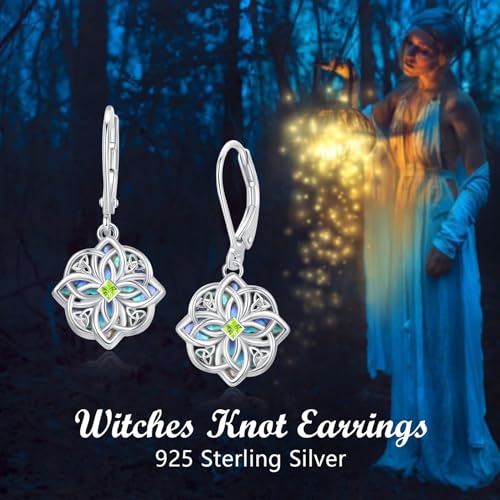 Boucles d'oreilles nœud celtique argent 925 abalone shell celtic earrings