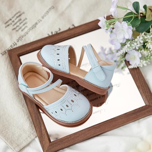 Image of Flaryzone Girls Sandals Closed Toe Summer Flats Dress Sandals Shoes Toddler /Little Kid