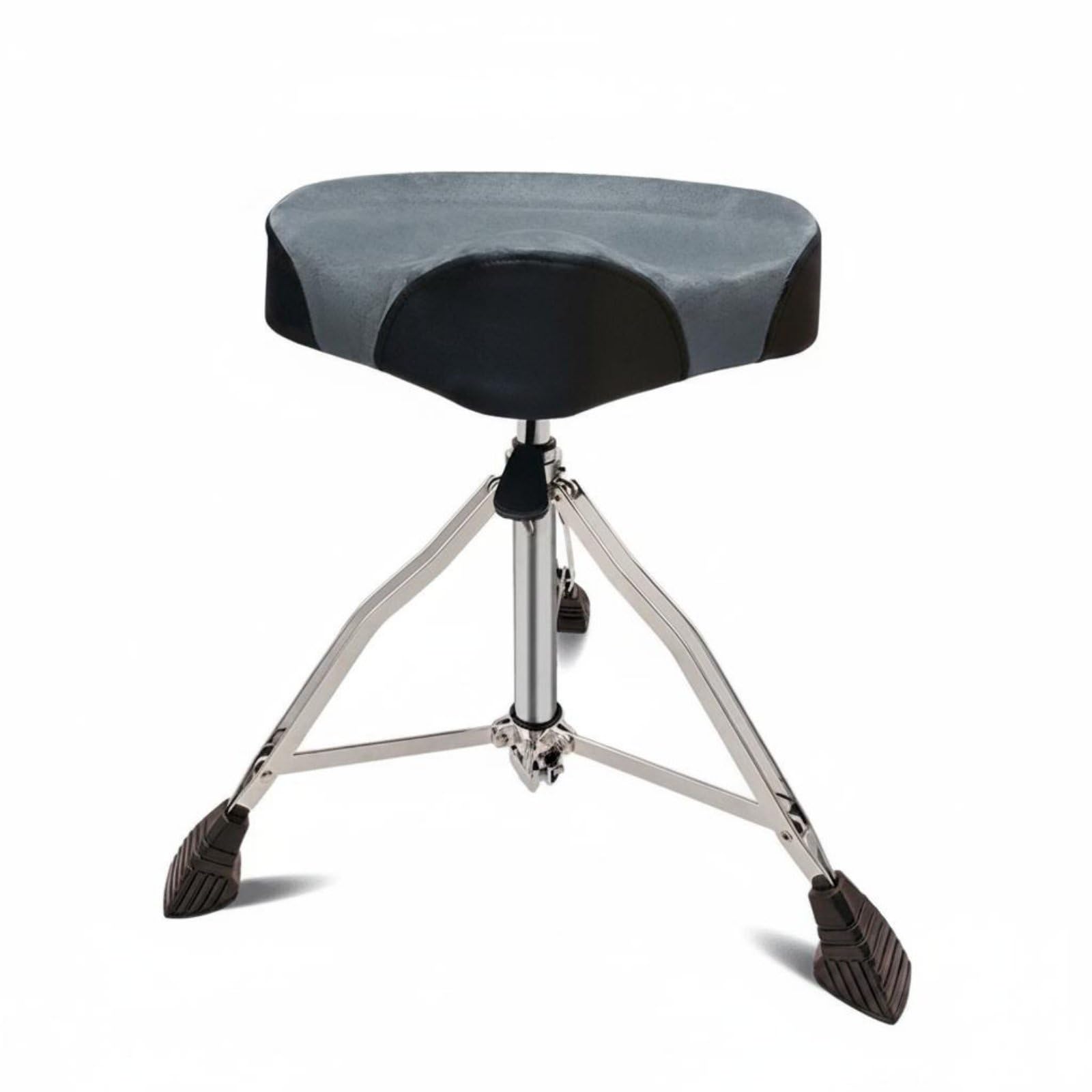 Amagogo Taburete de Batería Ajustable Trono de Batería Asiento de Tambor Silla de Batería Regulable Precisa Estabilidad, Gris, Taburete De Batería Tipo Silla De Montar con Ajuste De Presión De Aire