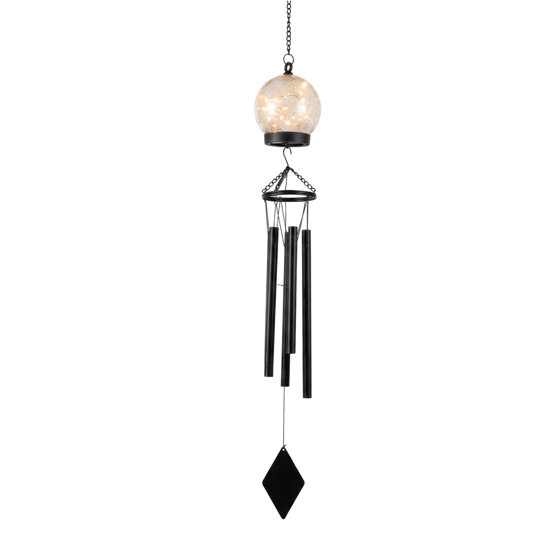 Streetwize  Solar Led Crackle With Wind Chime - Black