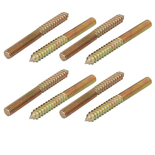 Aexit M8x80mm Carbon Home Hardware Steel Zinc Plated Hanger Bolt 8pcs Model:54as123qo765