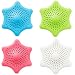 Shower Drain Hair Catcher Hair Stopper Drain Protector, Eunion Hexagonal Starfish Shaped Rubber Sink Strainer-4 Pack in Assorted Colors
