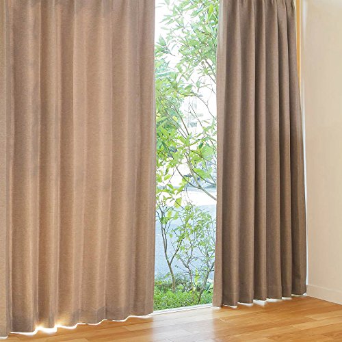 遮光 カーテン 遮光カーテン 1枚 + アジャスターフック + カーテンタッセル ウォームブラウン 幅150×丈135cm カーテン単品