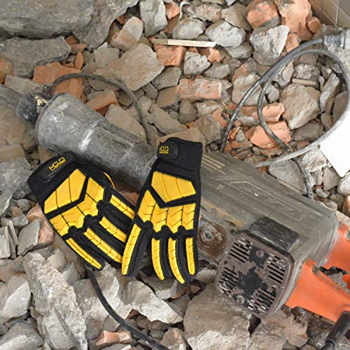 Handlandy Anti Vibration Work Gloves, Sbr Fingers & Palm Padded Work Gloves, Men Safety Impact Reducing Gloves (Medium) #TOP4