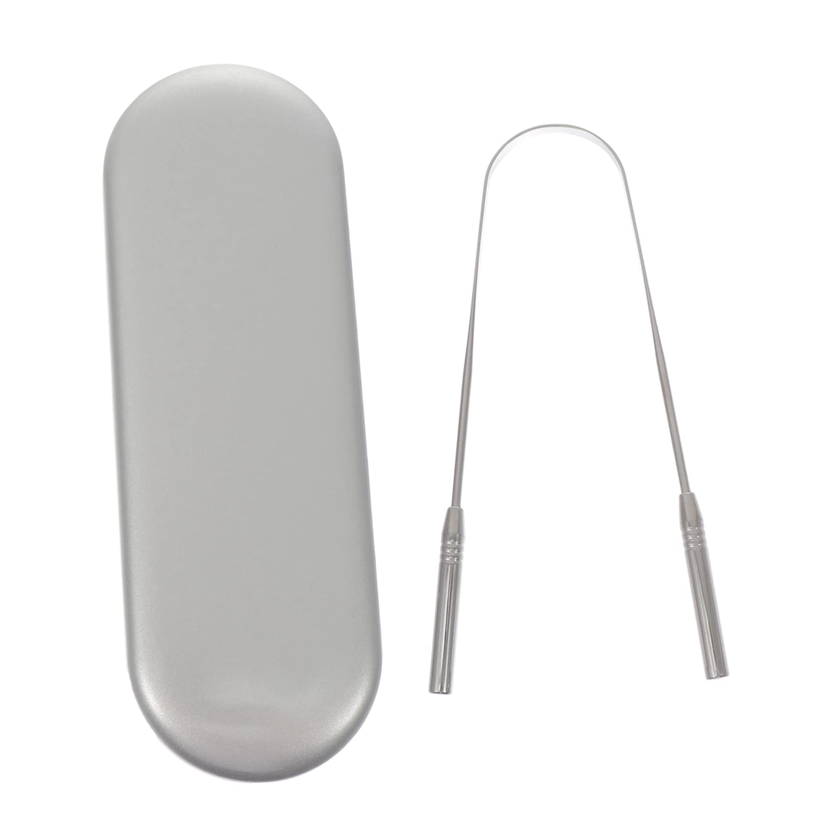 FOMIYES Stainless Steel U Shape Tongue Scraper with Storage Box for Oral Ergonomic Design for Adults for Travel and Daily Use Prevents Bad Breath