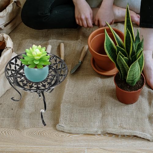 Support plantes fer noir intérieur stable pour grand pot - 6