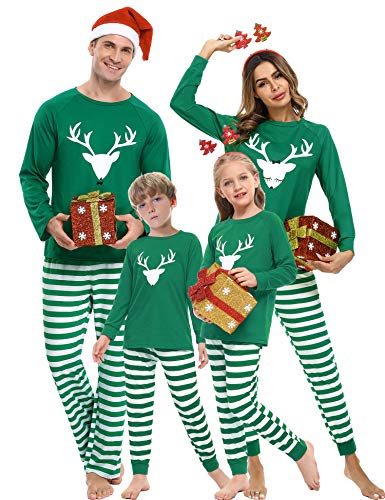 iClosam Christmas Pajamas for Family Christmas PJs Matching Sets Boys Girls Striped Sleepwear Dad Mom PJs