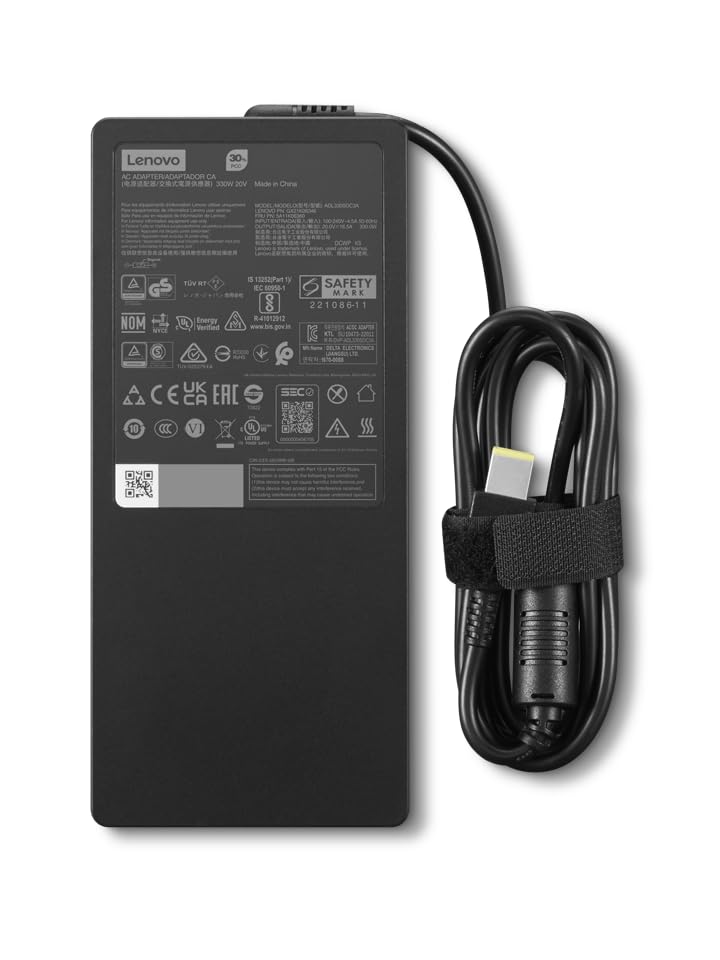 Image of Lenovo Legion Slim 330W GaN AC Adapter (Slim Tip), Supports Lenovo Legion Laptops