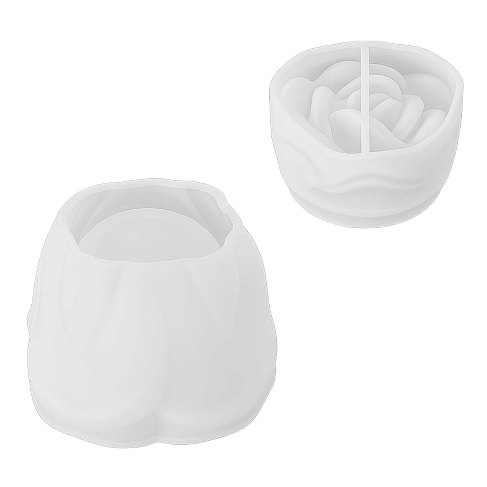 HGENAHGTF Rose Flower Resin Jar with Lid Concrete Cement Silicone for Epoxy Resin Container Home Decoration Elastomer Candlewax Cast for Waxlights