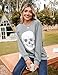 Blooming Jelly Women's Halloween Sweatshirts Skull Graphic T Shirts Long Sleeve Pullover Gothic Fall Trendy Outfits 2024 (Large, Grey)