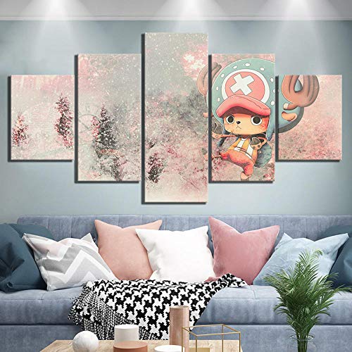 3D Leinwandbilder 5 Teile XXL Vlies Leinwand Bilder Dekoration Anime Chopper Animation One Piece Bild Auf Leinwand 5Tlg Bilder Mehrteilig Zum Aufhängen 150×80Cm (Mit Rahmen) 3D Leinwandbilder 5 Teile XXL Vlies Leinwand Bilder Dekoration Anime Chopper Animation One Piece Bild Auf Leinwand 5Tlg Bilder Mehrteilig Zum Aufhängen 150×80Cm (Mit Rahmen)