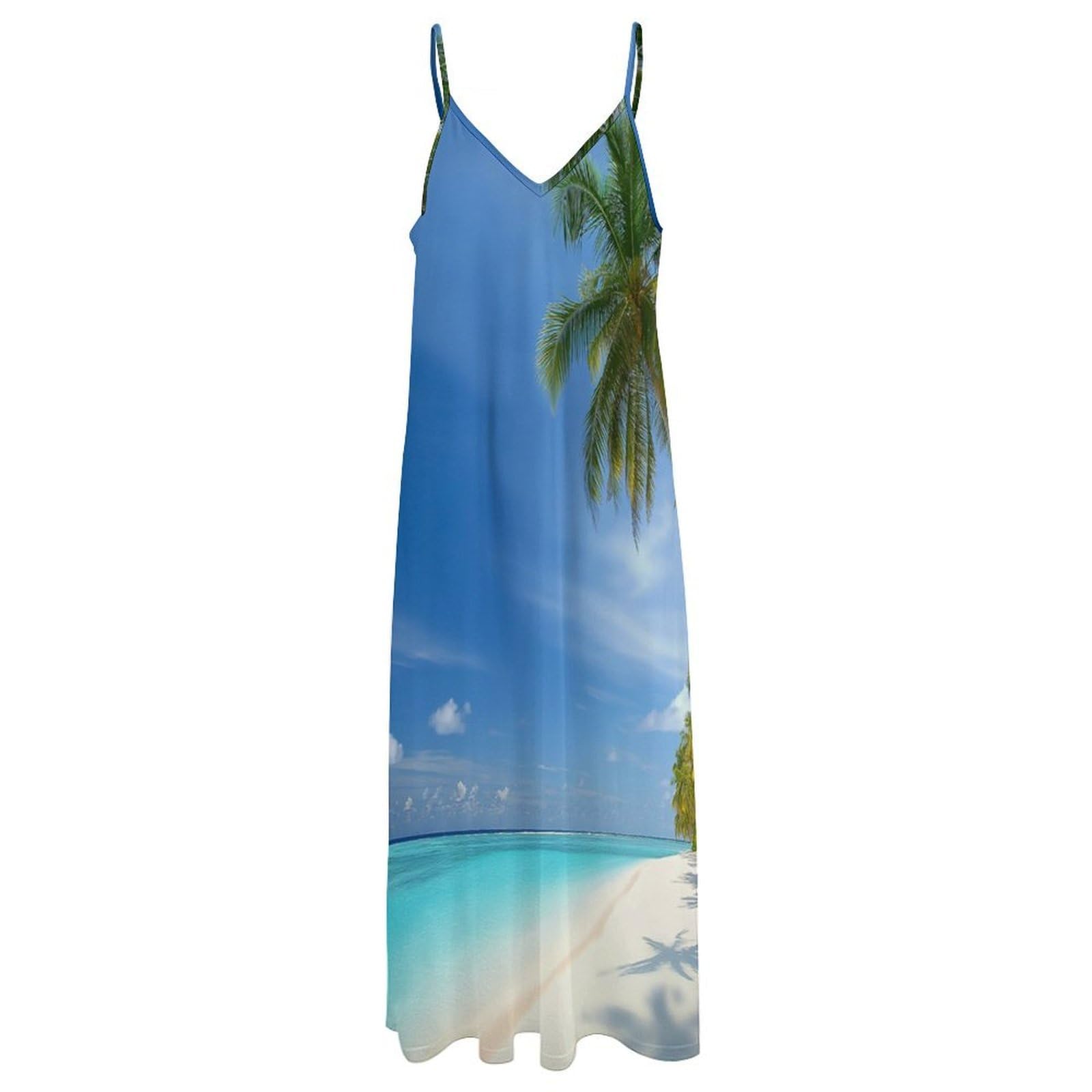 Vestido De Verano para Mujer - Hermosa Playa Vestidos De Tirantes Finos, Tallas S-5Xl, Informales, con Escote En V, Sin Mangas, Largos, De Verano, Sexys, para La Playa, Estilo Urbano.