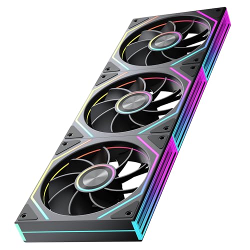 Image of Jungle Leopard Prism4RS Ultra 120mm PC ARGB Computer Case Fans|Infinity Mirror|Daisy-Chain|4 PIN PWM 1850RPM(Black Reverse 3 Pack)