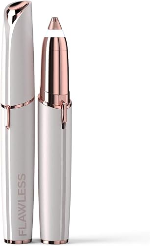 Finishing Touch Flawless Brows - Removedor de vello de cejas eléctrico para mujeres con luz LED para depilación instantánea e indolora (blanco)