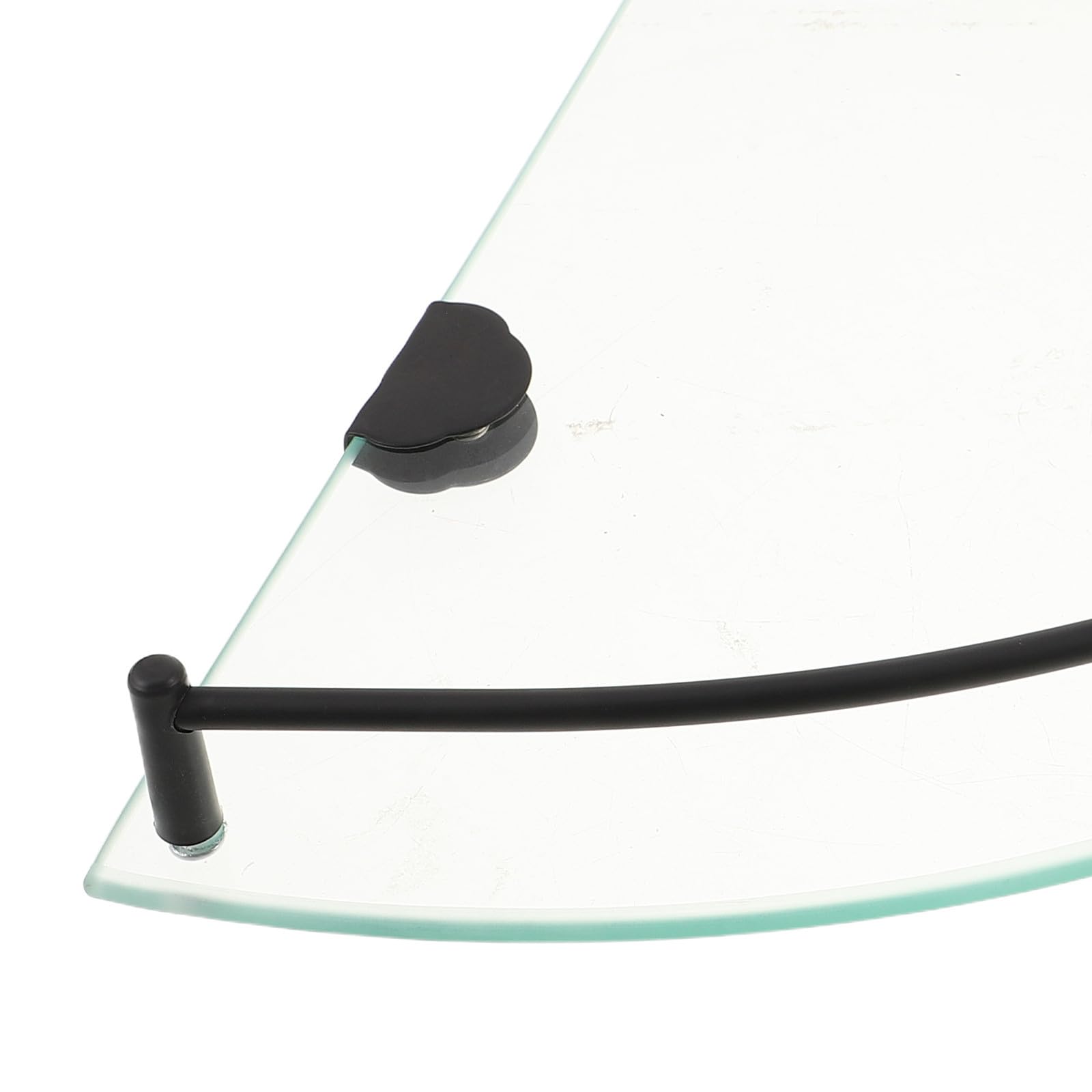 OSALADI 2 Piezas Estante Triangular de Acero Inoxidable y Vidrio para Baño sin Taladro, Organizador Moderno para Almacenamiento en Ducha
