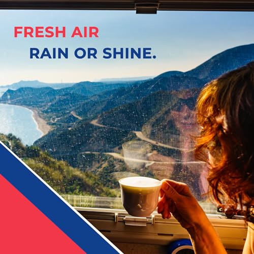 MAXXAIR Maxxfan Deluxe Vent, Fan and Vent Cover All in One - Powerful 4-Speed Reversible Fan with Thermostat, Built-in Rain Cover, Exhuast Air Only, Fits 14"" x14 Roof Openings, Smoke (00-06401K)