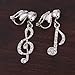 HAPPYAN Musical Note Clip on Earrings Fashion Cute Rhinestone No Pierced Earrings Jewelry (Musical Note Clip-ons)