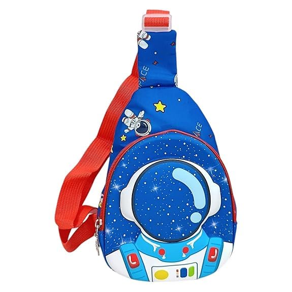 | Kids Chest Bag Cartoon Print Bag for Kids One Side Shoulder Bag, Cross Body Bag for Kids, Travel Chest Bag, Sling Bag, Crossbody Chest Sling Bag, Gift for Boys Girls - CB04-image-2