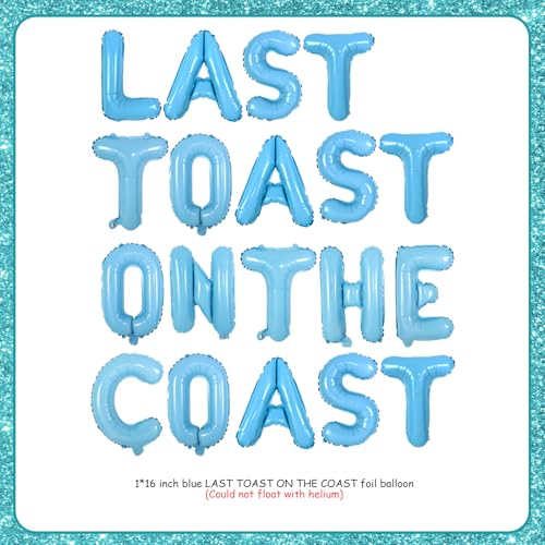 Image of Coastal Bachelorette Party Decorations Last Toast on the Coast Banner Blue Nautical Nautical Bridal Shower Decorations Light Blue Balloon for Coastal Bridal Shower Engagement Wedding Party