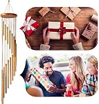 Fohil Wind Chimes, 36" Large Memorial Wind Chimes Outdoor with 18 Aluminum Alloy Tubes and Hook, Best Gift for Christmas,Mom,Grandma, Patio,Garden,Balcony, Courtyard and Outside Home Decor (Gold)