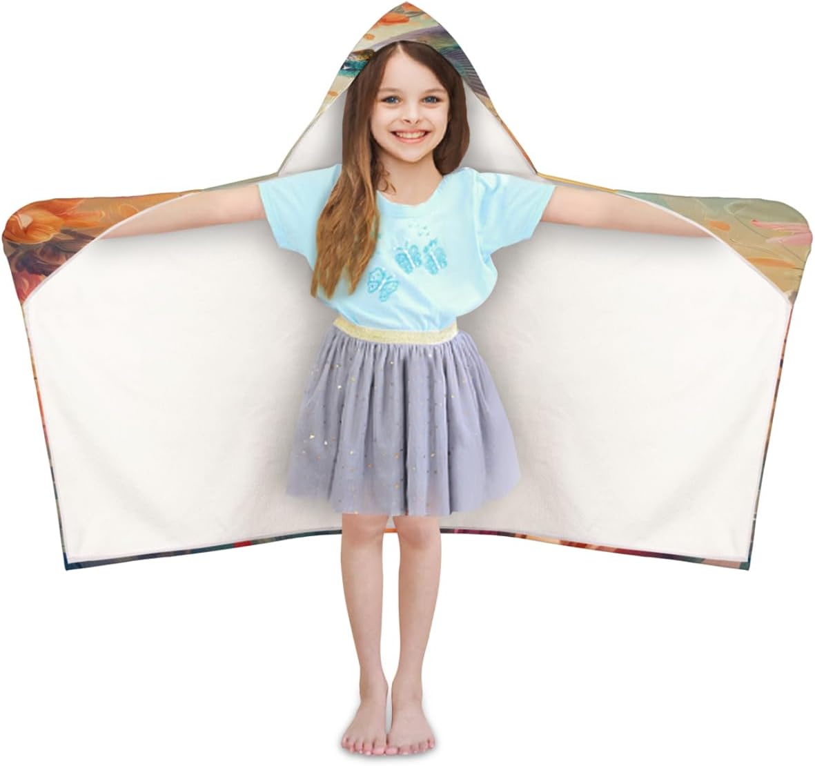 Pardick Kids Bath Towel for Girls Boys Birds Hummingbird Beach Towel with Hood Pool Cover Up Soft Absorbent Hooded Bath Towel Toddler Towels for Beach, Pool