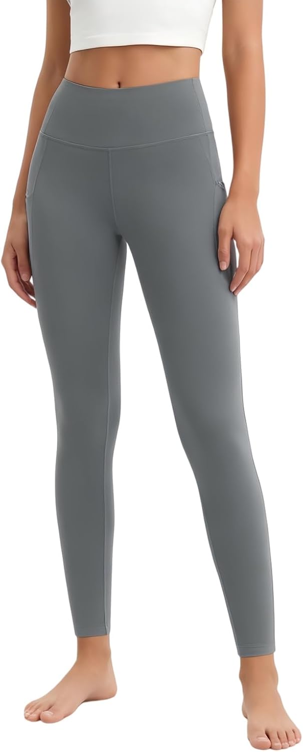 Fleece Lined Leggings Women Snow Pants Water-Resistant Insulated Winter Leggings Warm with Pockets Thermal Ski