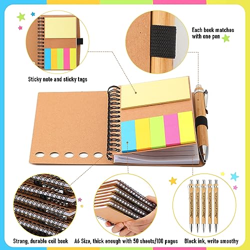 Carnets de remerciement en bambou Chuangdi à spirale avec mini bloc-notes de bureau