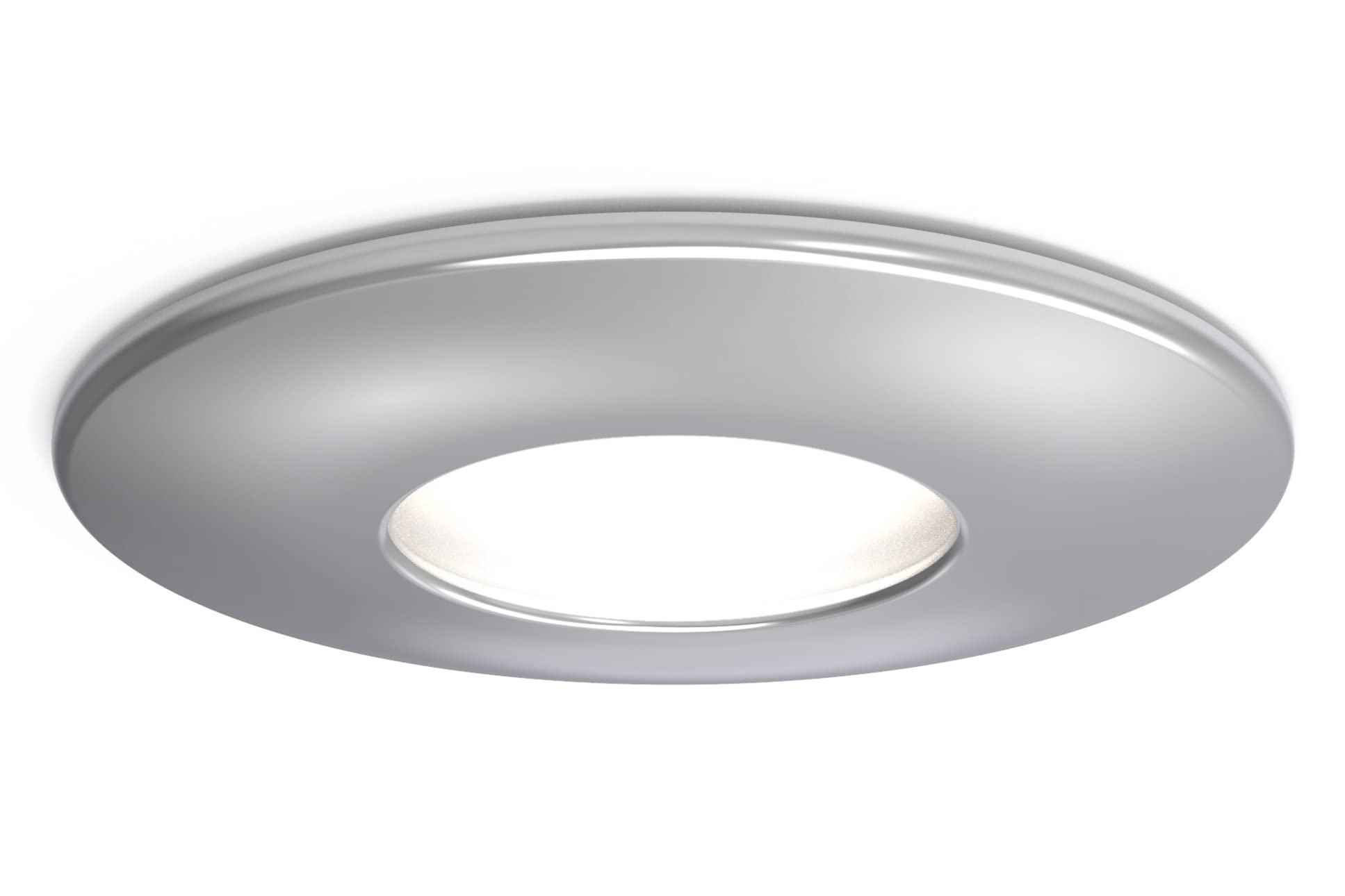 4lite Fire-Rated Indoor Downlight (Chrome) GU10 LED Spotlight with IP65 Rating - 4L1/2201-4yr Guarantee