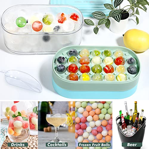 Set 2 moldes de silicona para cubos de hielo con tapa y contenedor miniatura 2