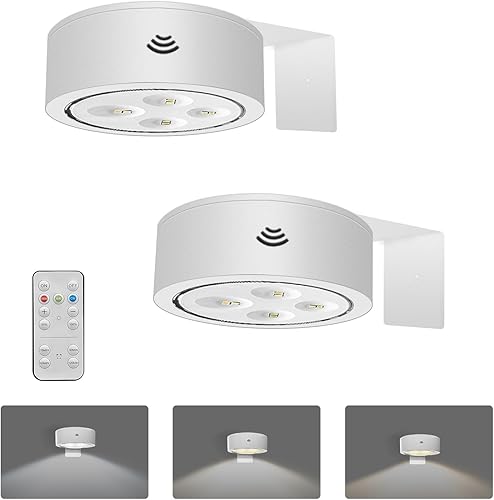 Paquete de 2 luces magnéticas para fotos, funciona con pilas, luz LED con control remoto, 3 modos de iluminación y temporizador regulable, luz de