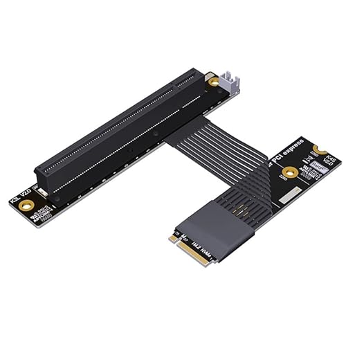 JMT ADT-K43S M.2 NGFF NVMe to PCIe 5.0 x16 Extension Cable 128 Gbps GEN5 with Power Cord for STX Motherboard Graphics Card (K43SL-BK-5.0,15CM)