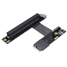 JMT ADT-K43S M.2 NGFF NVMe to PCIe 5.0 x16 Extension Cable 128 Gbps GEN5 with Power Cord for STX Motherboard Graphics Card K43SL-BK-5.0,15CM