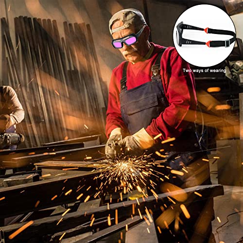 Schweißerbrille: Solarbetriebene Automatischer Schweißerbrille mit 5 Stück Ersatzgläser, Einstellbare Schweißaugenschutzbrille Schweißzubehör, Blendschutz-Schweißerbrille für Schweißschutz