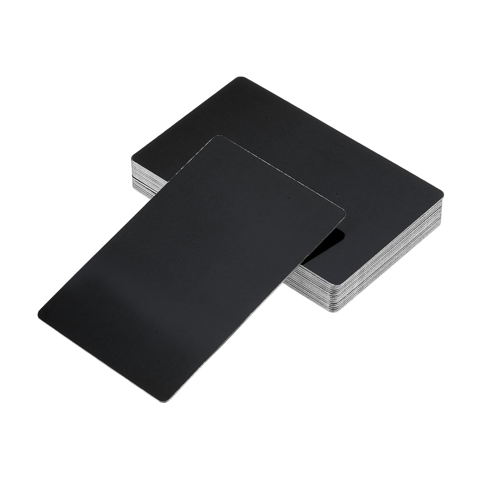 PATIKIL 16 Pack Metal Business Cards Anodized 0.8mm Thick Anodized Aluminum Blanks Name Card 3.4x2.1Inch Laser Engrave Printable Name Card for Custom DIY, Black