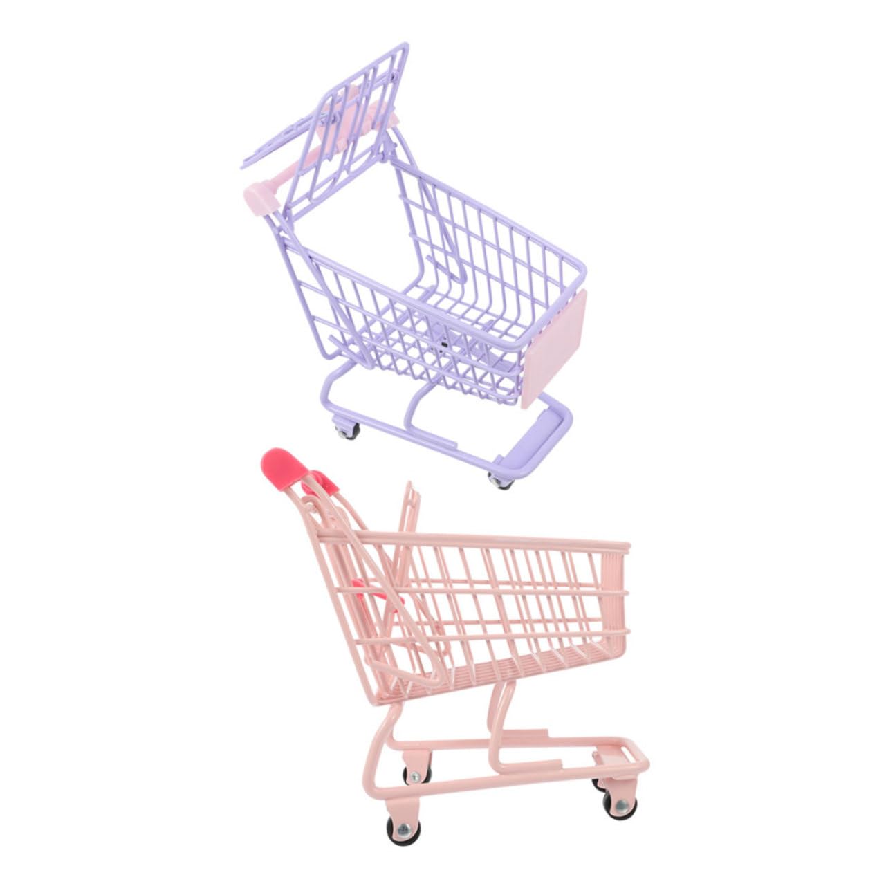 LIOOBO 2pcs Miniature Shopping Cart Shopping Cart Plaything Material Design for Desk Decor Playtime for Aesthetic Storage