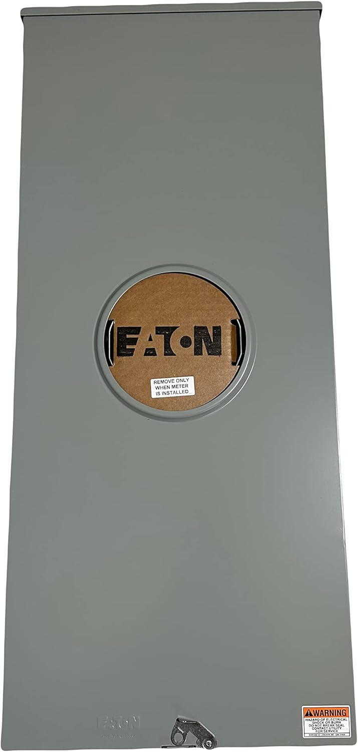 Eaton 1011619CH 320 Amp Single Phase Meter Base Socket Ringless Lever Bypass 4 Terminal Factory Installed Lugs MEG Approved
