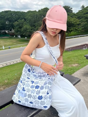 Image of Hobo Crossbody Bag for Women - Large Cotton Tote Shoulder Purse | Adjustable Strap