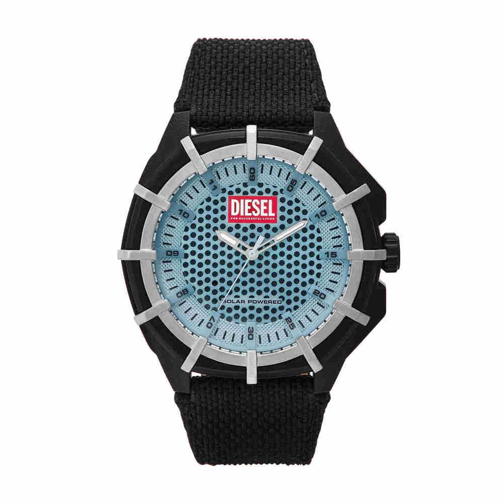 Diesel Framed Uhr für Herren, Solarbetriebenes Quarzwerk mit Silikon- oder Lederarmband