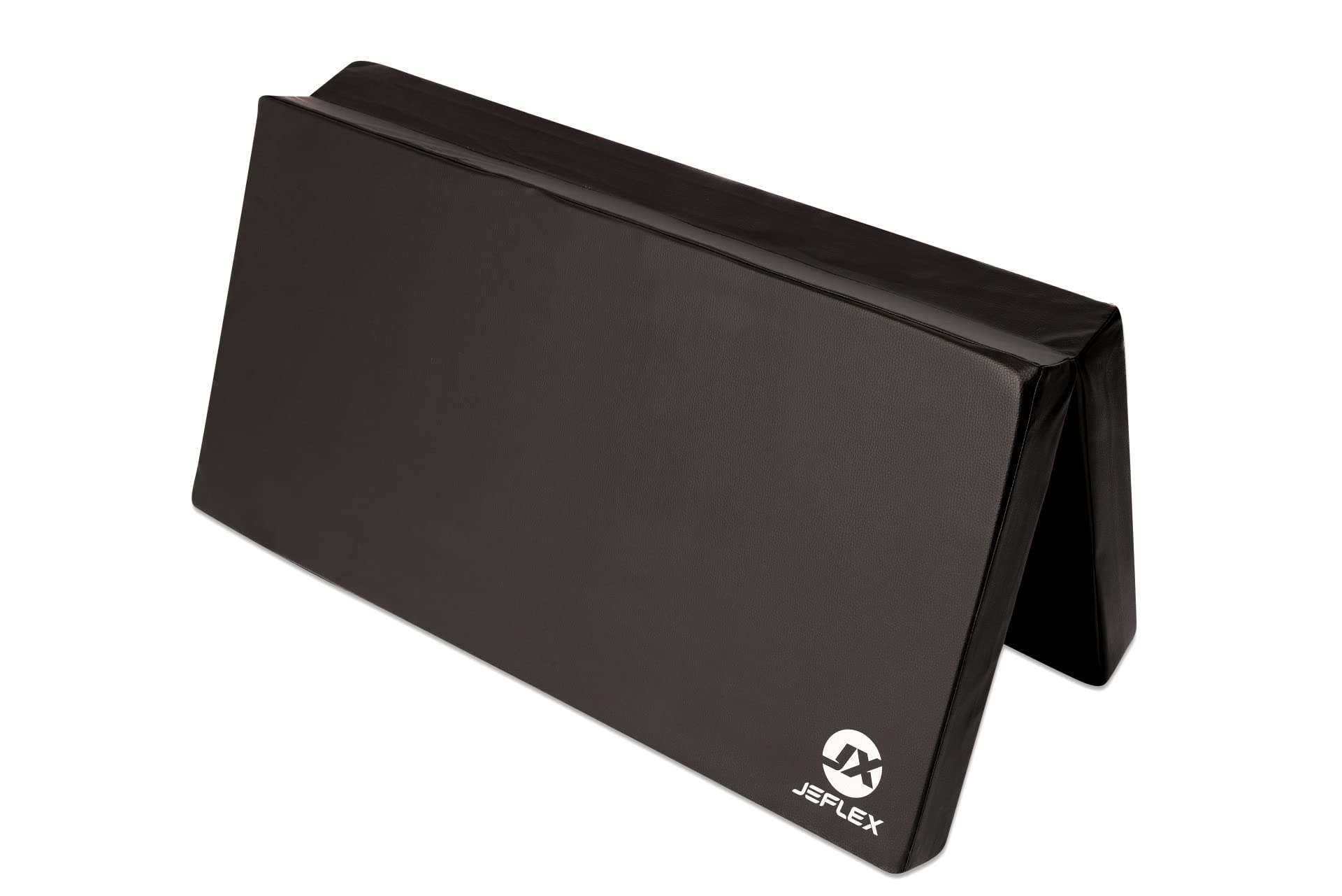Jeflex - schwarze klappbare Weichbodenmatte & Turnmatte 100 x 100 x 8 cm MADE IN GERMANY/faltbare Gymnastikmatte/platzsparende Fitnessmatte & faltbare Yogamatte/dicke Sportmatte für Kinderzimmer