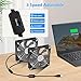 WDERAIR 120mm Computer Case 5V USB Powered Fan, Small Silent Flat Cooler with Speed Controller for Receiver/Router/Electronic Equipment（2-in-1 Pack）