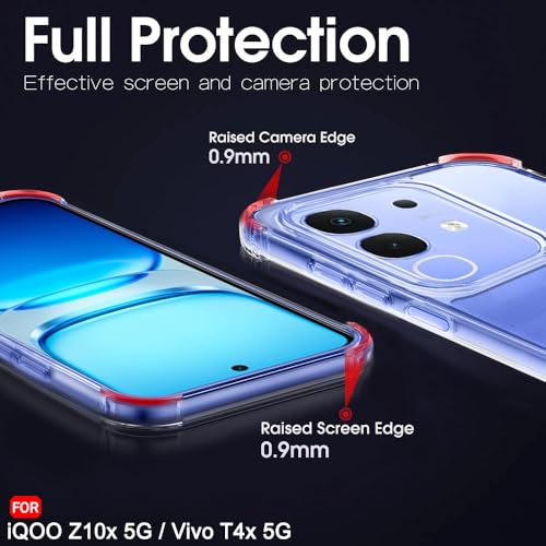 Image of TheGiftKart Crystal Clear Back Cover Case for iQOO Z10x 5G / Vivo T4x 5G | 360 Degree Protection | Shock Proof Design | Transparent Back Cover for iQOO Z10x / Vivo T4x (PC & TPU, Transparent Bumper)