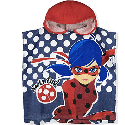 Miraculous Ladybug Kids Hooded Towel Poncho - Spots On! - Blue - 50x100 cm