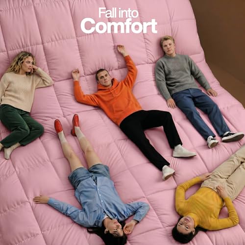 Image of Utopia Bedding Twin Comforter Duvet Insert, Quilted Pink Comforter with Corner Tabs, Box Stitched Down Alternative Comforters Twin Size 64 x 88 inches